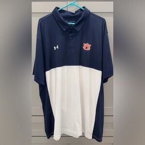 Auburn Under Armour Men's Polo Shirt in Navy and White